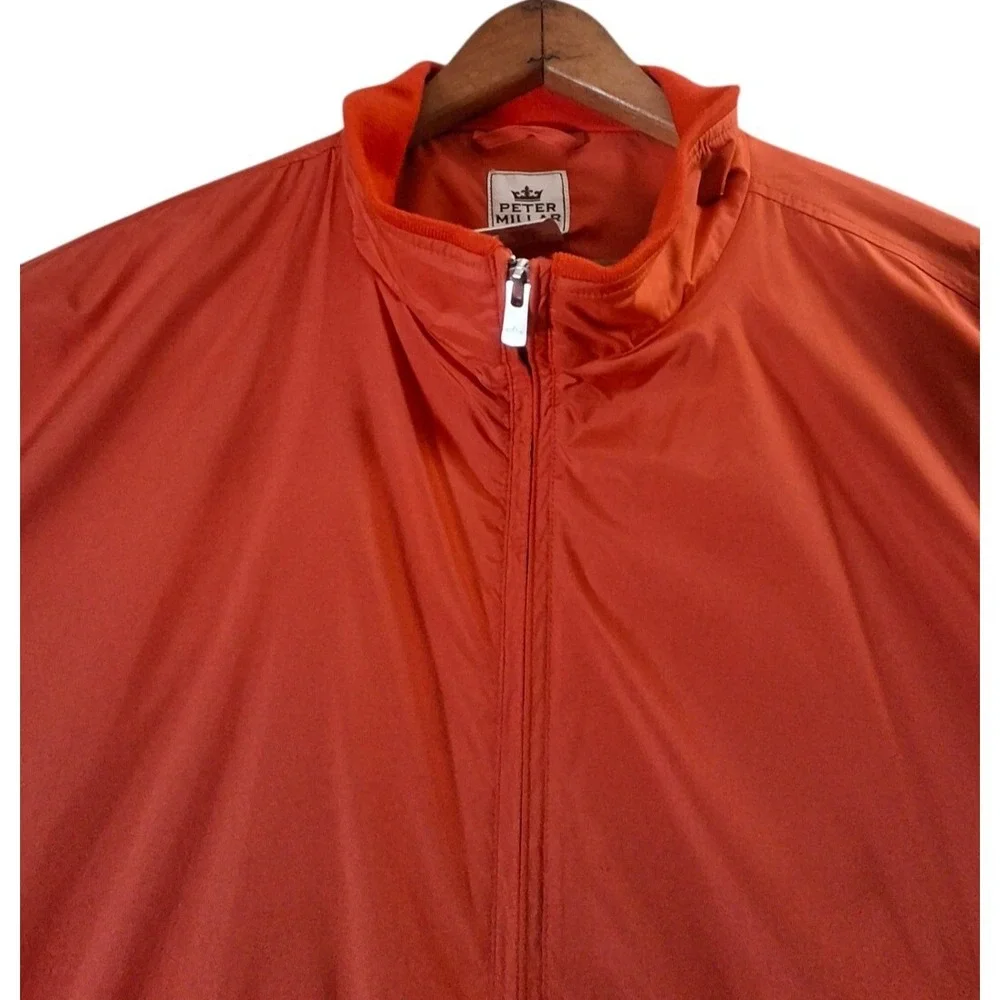 Peter Millar Hyperlight Gust Windbreaker Men's XL Orange Jacket Vented Golf